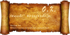 Onozó Krisztián névjegykártya